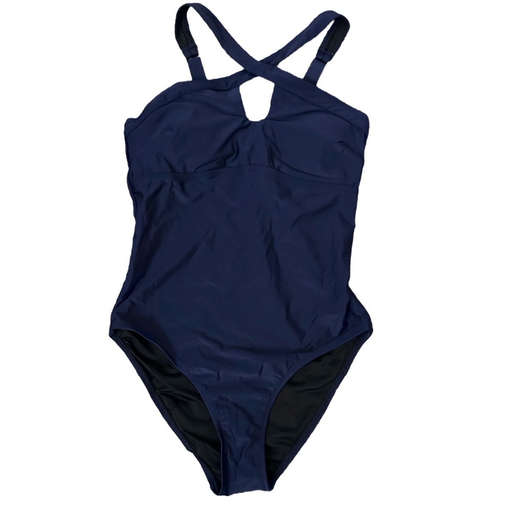 Cupshe Navy One-Piece Swimsuit with Crisscross front